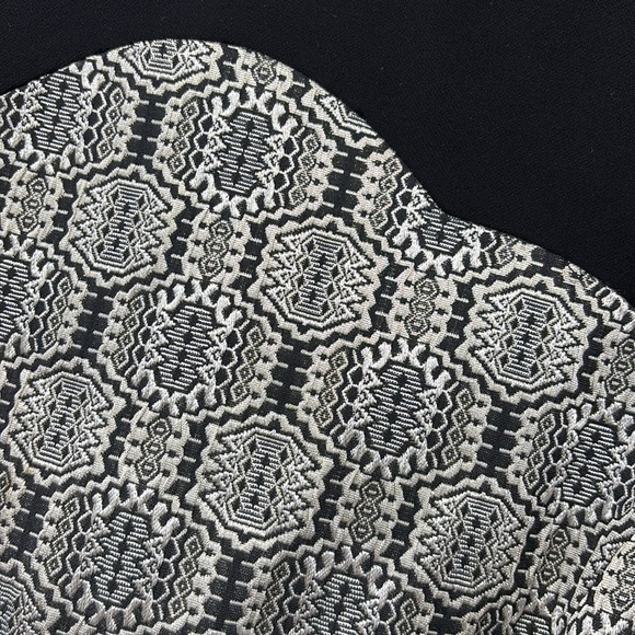 Tahari Arthur S Levine  Black rose silver Jacquard Fit & Flare Dress size 14 - Picture 5 of 11